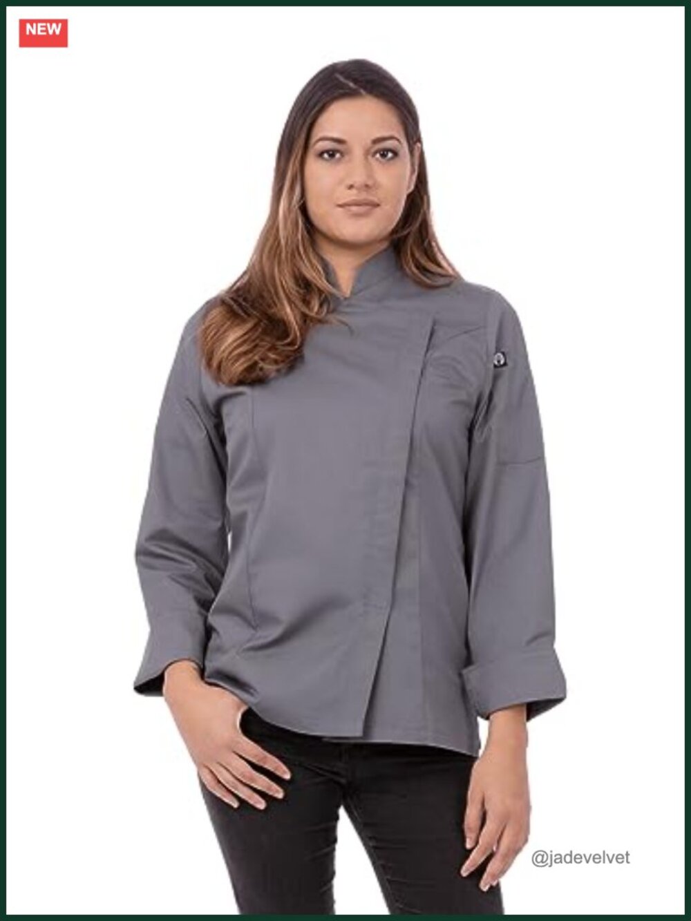 Chef Coat Cool Vent Back Side Panel Roll-Up Long Sleeve Concealed Snap Front